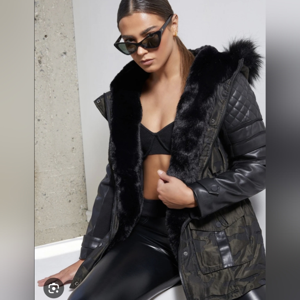 Blanc Noir Black Camouflage Ski Jacket